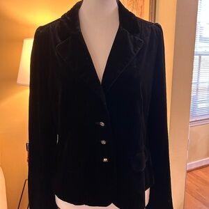 Juicy Couture Black Shrunken Velvet Jacket Size 8